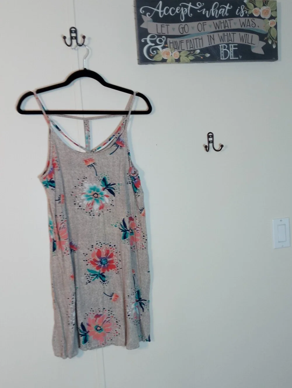 Sexy SO Size Medium strappy Grey Boho Style Nightgown